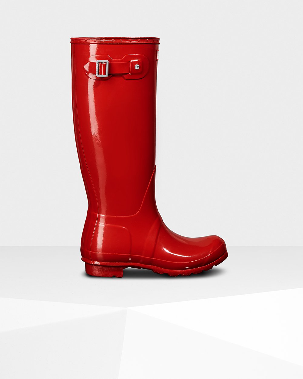 Hoge Regenlaarzen Dames - Hunter Original Gloss - Rood - 41TVRJHFB